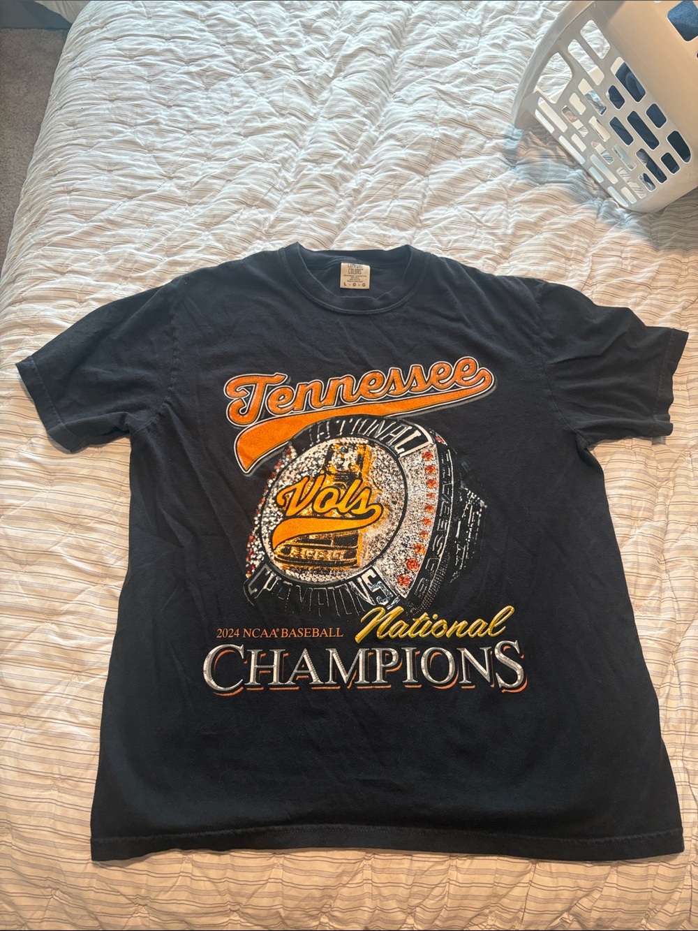 Comfort Colors Black Men’s Shirt with Orange Script